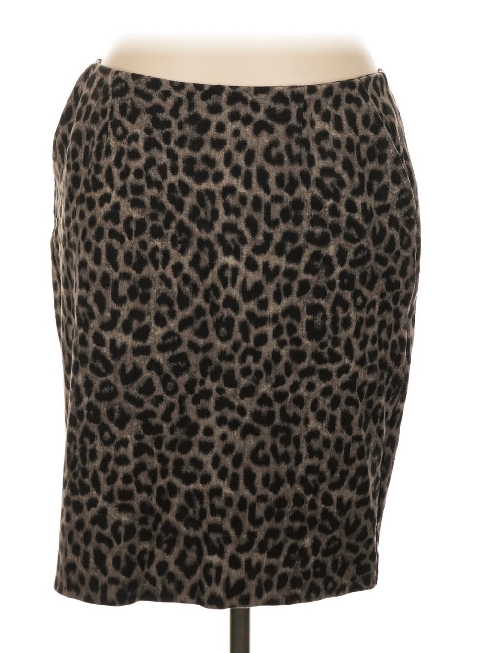 CAbi Animal-Print Pencil Skirt in Black and Taupe - Size 8 - New Condition